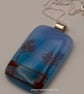 Trees over Water on Blue, Fused Glass Pendant with Sterling Silver Findings