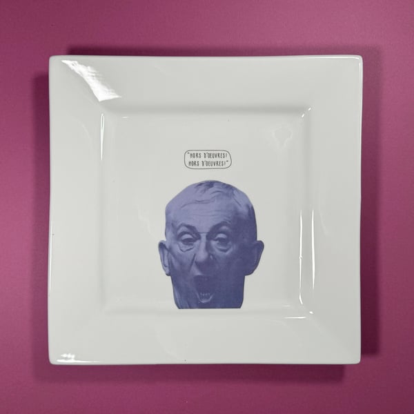 'Hor's D'oeuvres! Hor's D'oeuvres!' ceramic platter featuring Sir Lindsay Hoyle.