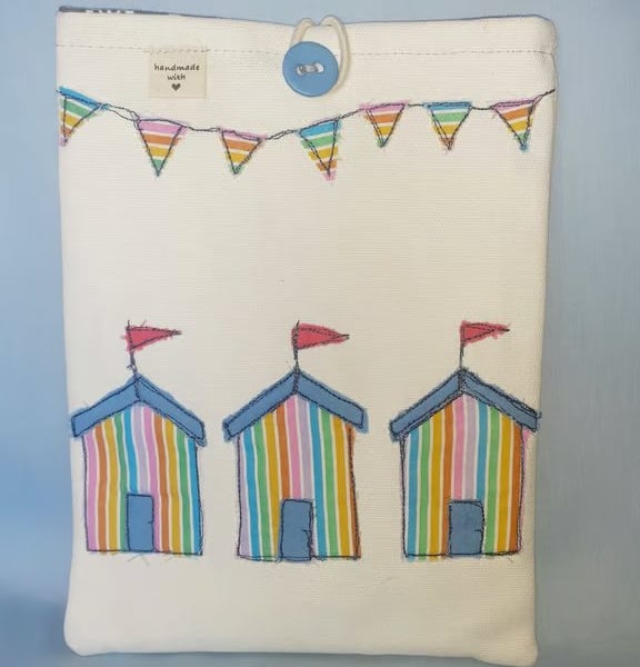 Book Sleeve Storage Sleeve Beach Huts & Bunting