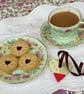 Afternoon Tea, Tea and Biscuits - hand painted hanging decorations (set of 4)