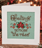 Handmade Cross Stitch Greetings Across the Miles Christmas Card – 6 x 6 Inch