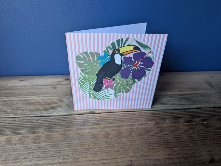 Handmade toucan design card with envelope