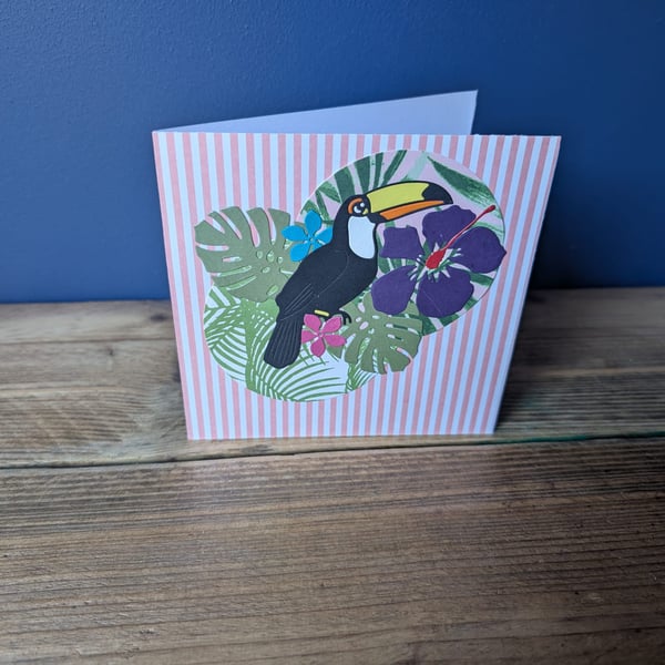 Handmade toucan design card with envelope