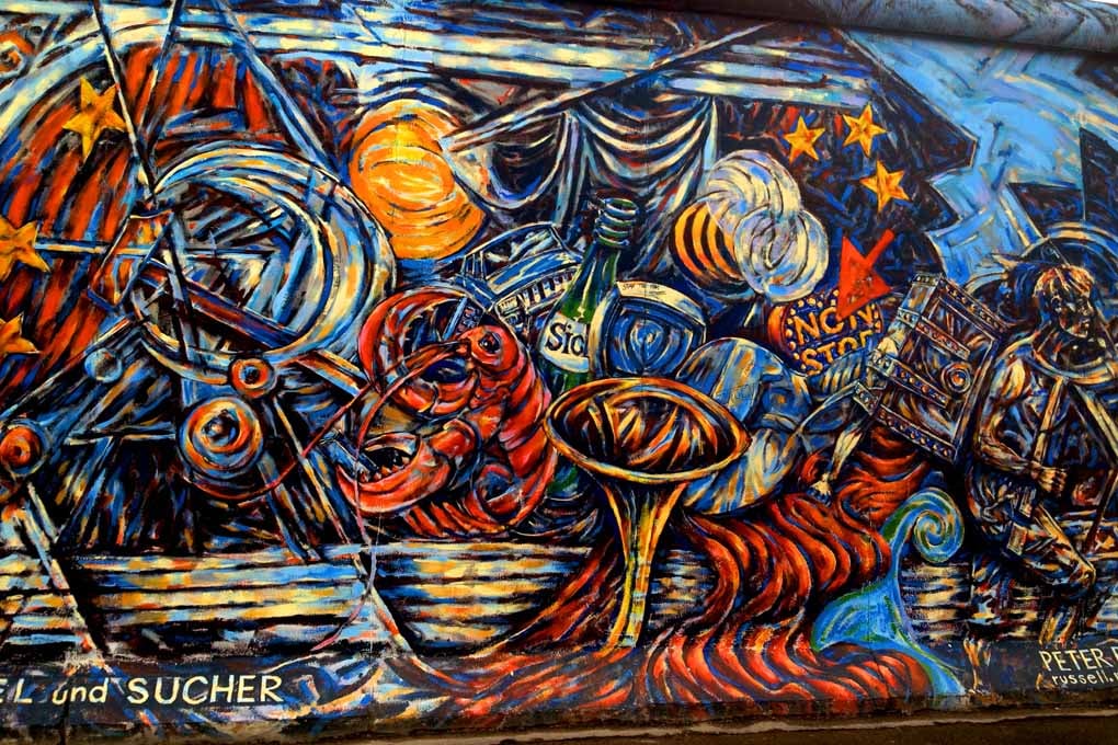 Berlin Wall Graffiti Artwork Street Art Mural Germany 18"x12" Print