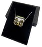Handmade Fused Glass 'Little Gold Cottage' Pendant - Image 4
