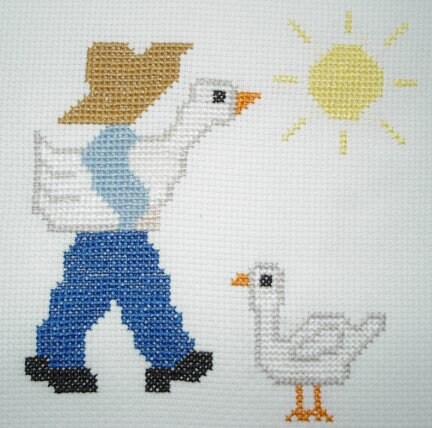 Goose boy (for children or beginners) cross stitch kit