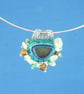 Turquoise Cluster Sea Glass Pendant - Image 1
