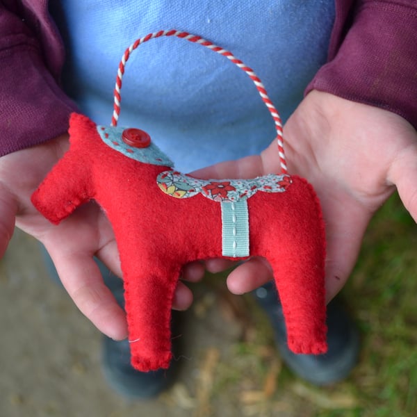 Dala horse - Christmas Tree decoration, hanging decoration - Charity sale