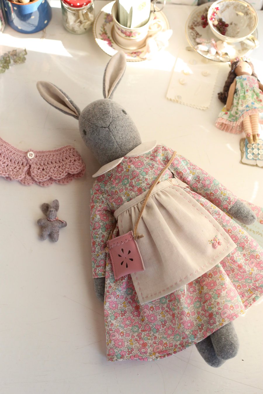 Reserved listing for Ann - Heirloom Liberty bunny Betsy Ann pink