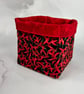 Chillis fabric basket, Chilli storage bin, Handmade - Image 3