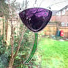 Stained Glass Cow Parsley Suncatcher - Handmade Hanging Decoration - Purple