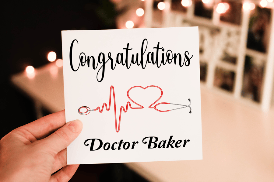 Congratulations Doctor Graduation Card, Your Graduating Card, Personalised Card 