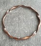 Copper ribbon twist bangle, 7th anniversary gift, Solid copper jewellery - Image 4