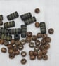 Wood beads black long and small round brown wood beads - Image 2