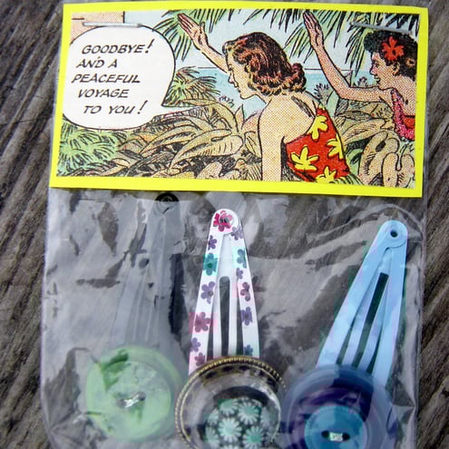 Button Hair Clips Trio