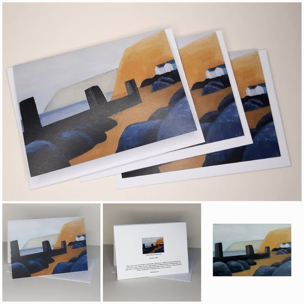 White Huts blank greeting card 