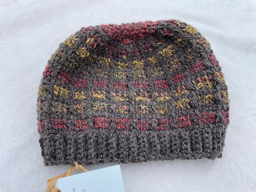 Tunisian crochet beanie