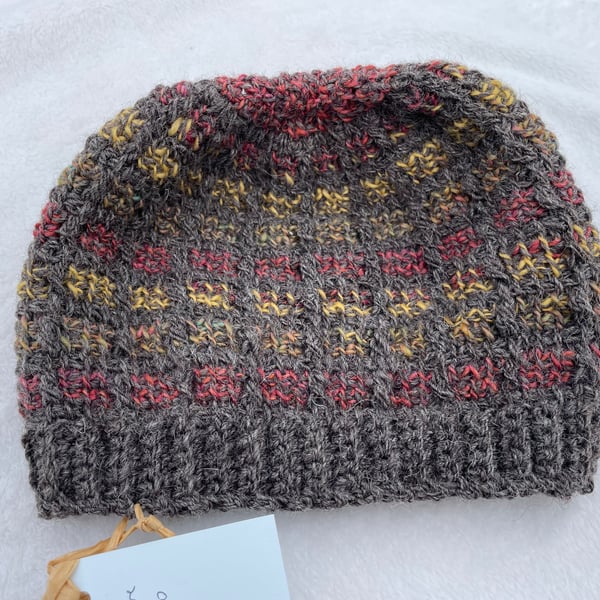 Tunisian crochet beanie