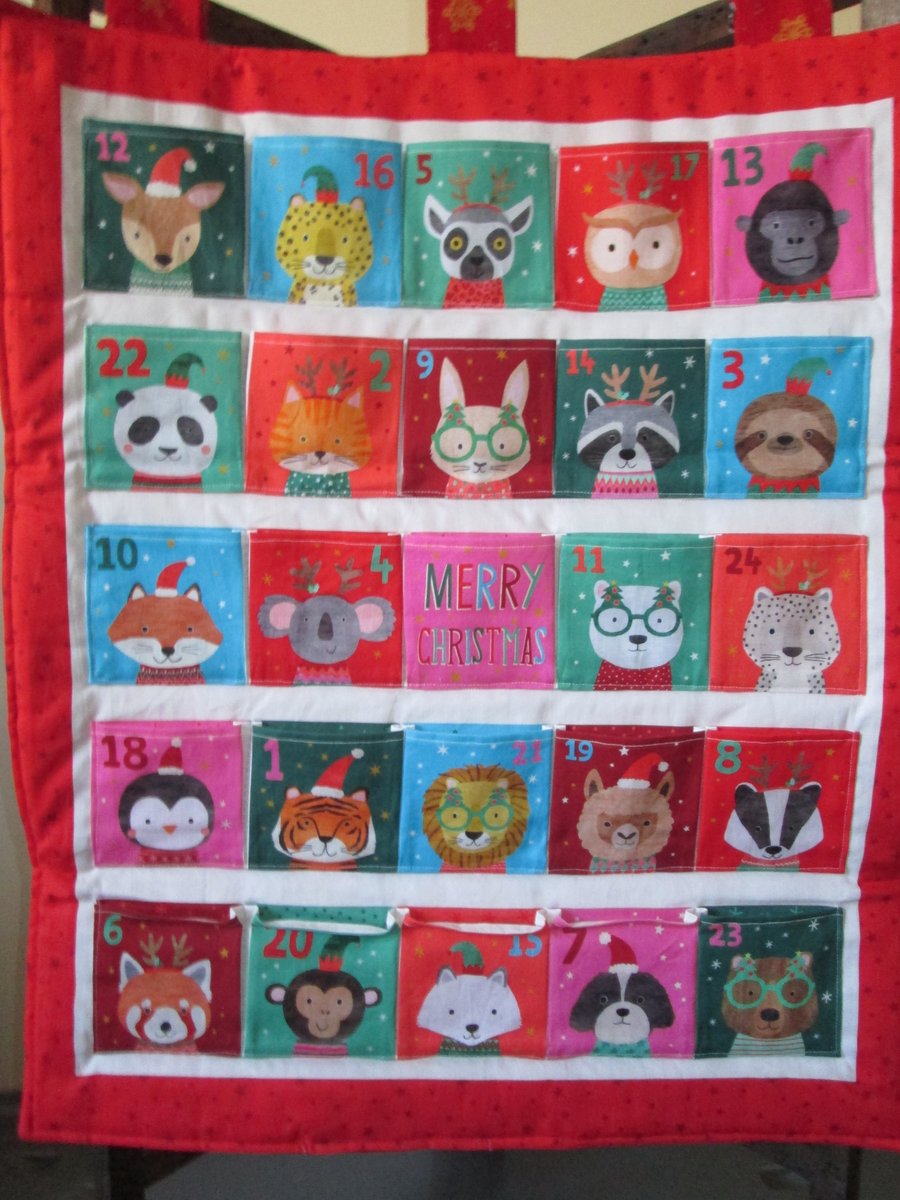 festive animal fabric Advent Calendar 