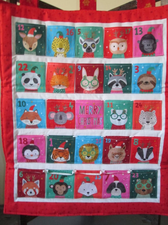 festive animal fabric Advent Calendar 