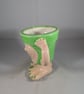 Small Ceramic Green Garden Home Plant Flower Herb Pot Mug Planter Container. - Image 2
