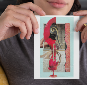 'Dummy' card printed from handmade collage 