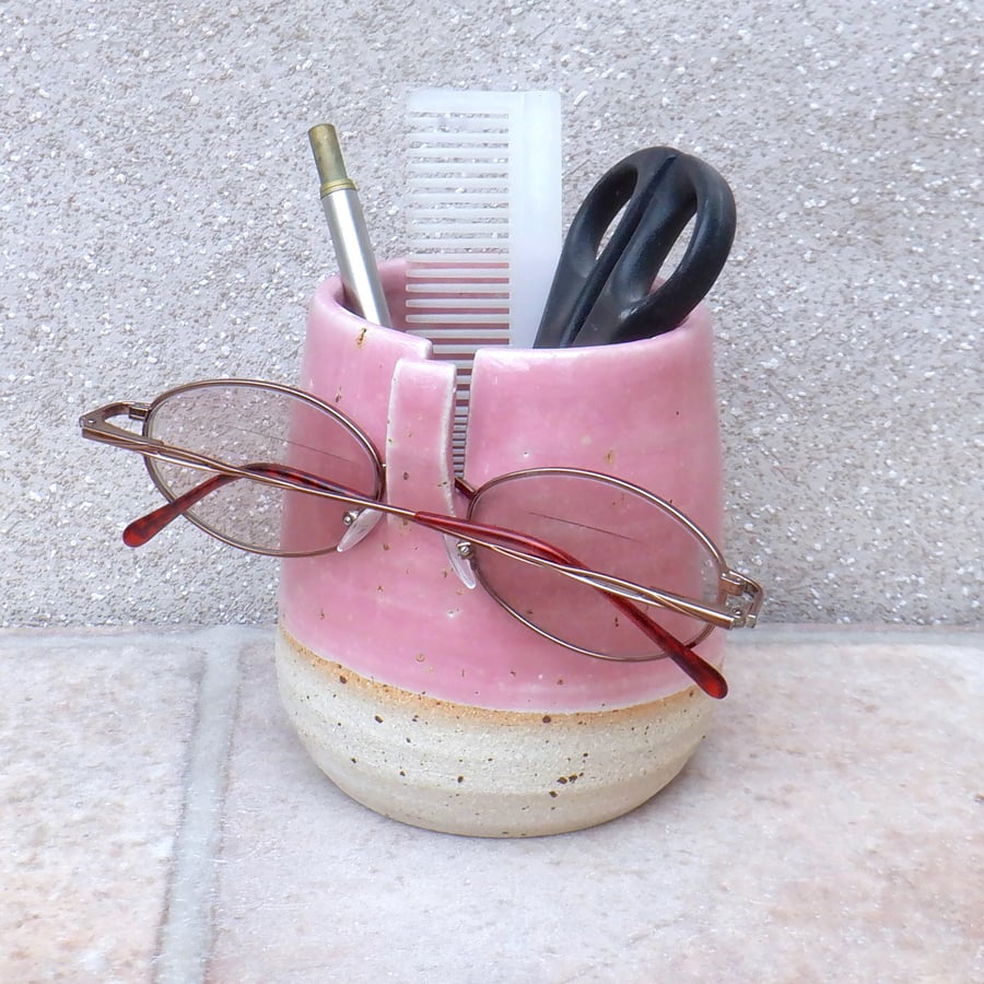 glasses spectacles bedside organiser handthrown stoneware pottery ceramic specs 
