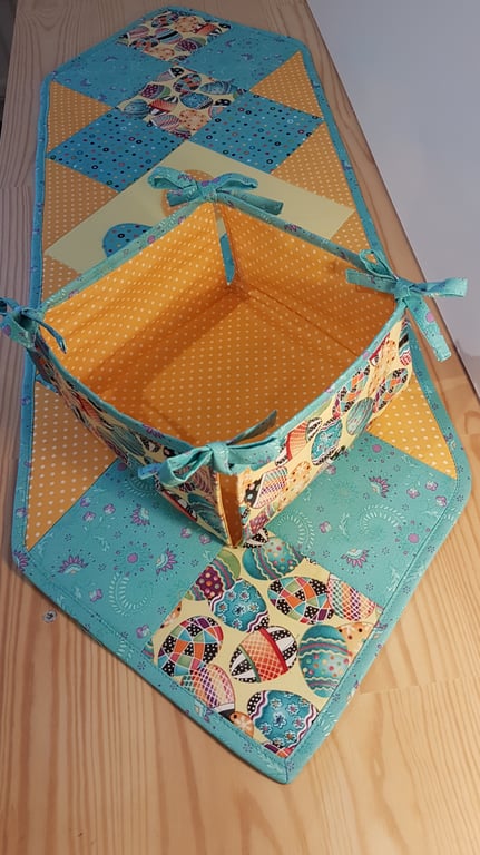 Easter table runner with basket
