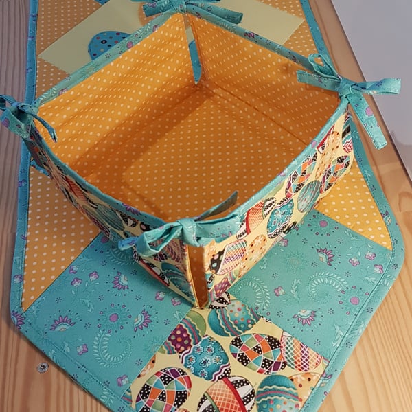 Easter table runner with basket