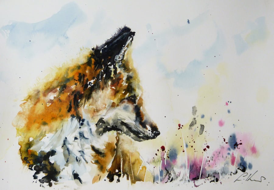 The Fox, Original Watercolour Painting.