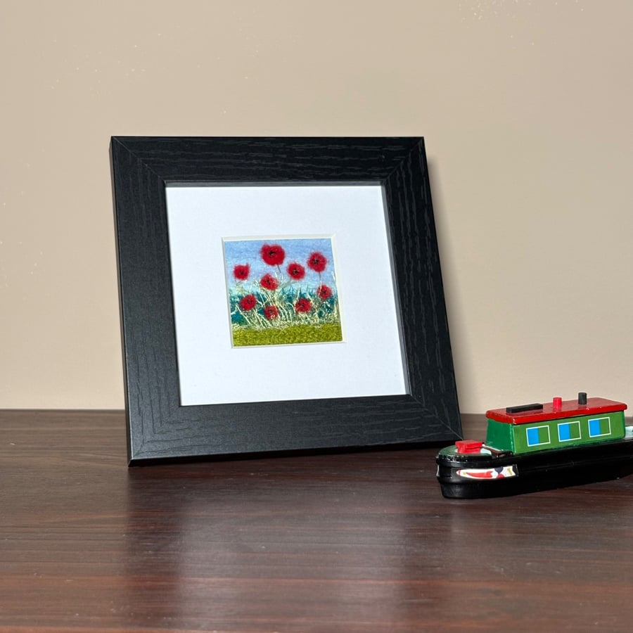 Wool & textile needle felted picture, 4