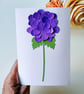Purple Hydrangea - Flower Shop Moments, Blank Handmade Floral Card 