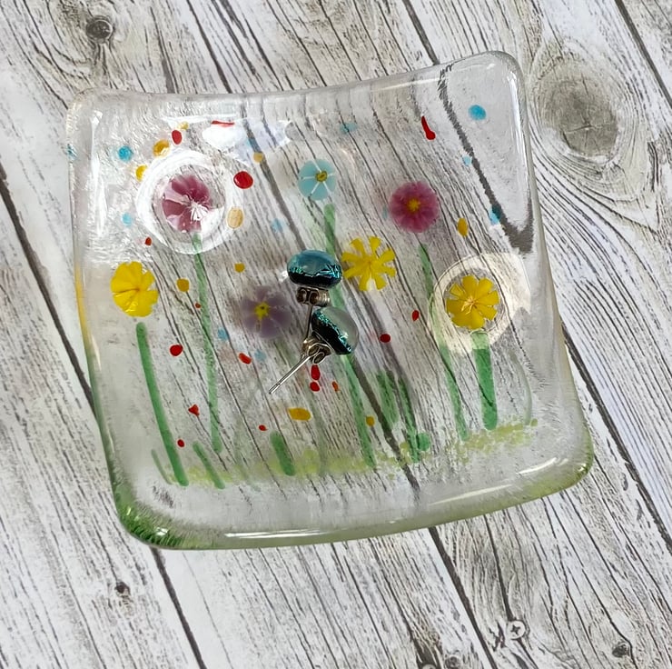 Fused Glass Trinket Dish Folksy