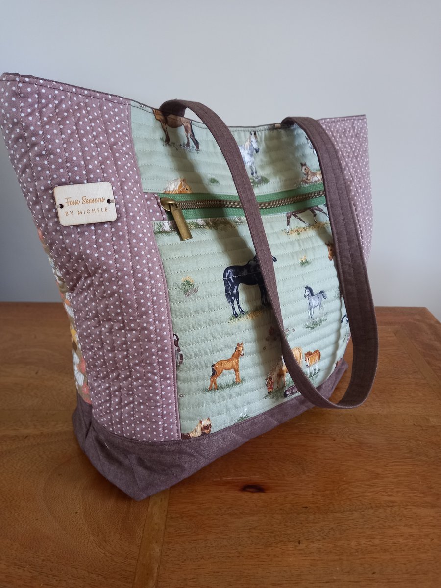 Quilted Horses and Ponies Bag Folksy