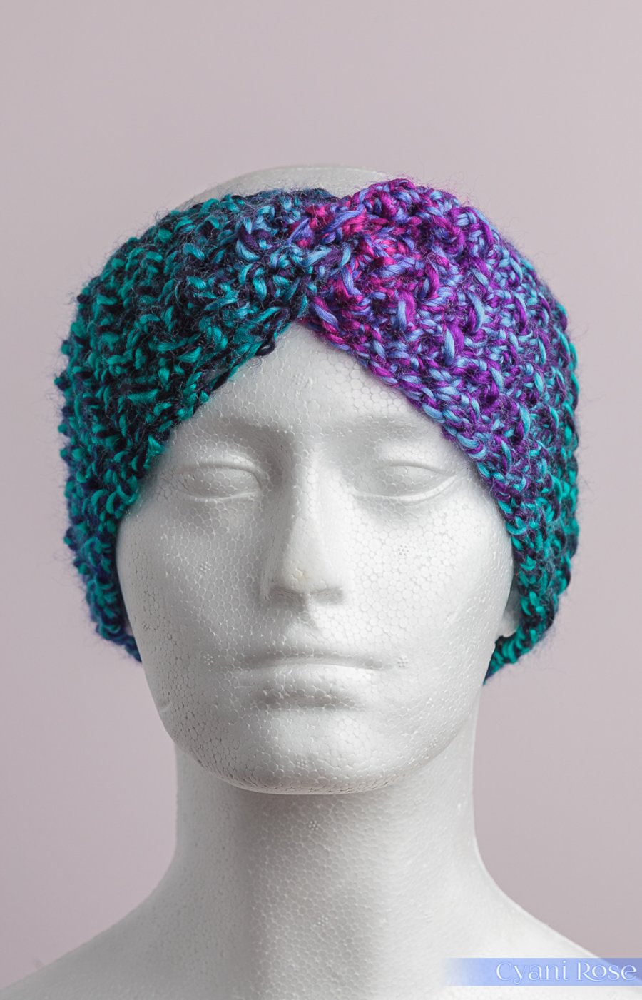 Chunky crochet earwarmer headband handmade textured cosy