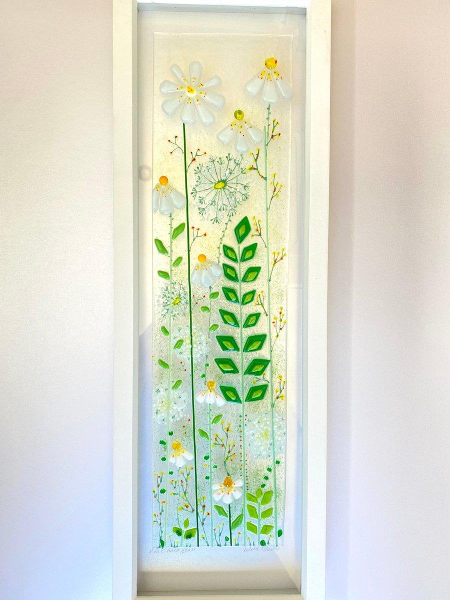 Fused glass floral picture 