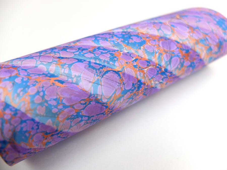 A4 Marbled paper sheet double marbled Spanish ripple stone pattern 