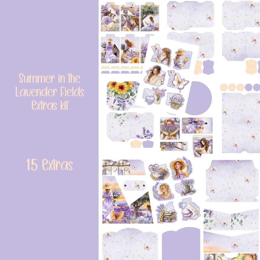Summer in the Lavender fields Extra kit  Scrapbooking, Journal, Digital Download