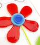 Fused Glass Red Flower Hanging - Handmade Fused Glass Suncatcher - Image 4