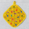 Pot holder, pan holder, quilted, cats.