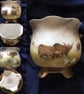 Highland Cattle . Handpainted Bone China Planter