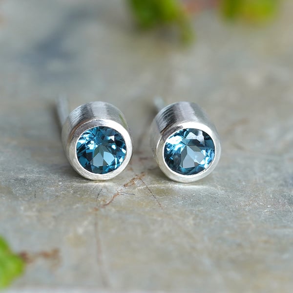 London Blue Topaz Stud Earring