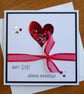 Embellished Heart Ruby Wedding Anniversary Card - 40th Anniversary - Image 1