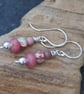 Rose Jade Silver Drop Earrings - Image 7