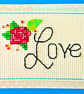 Rose and bead handmade cross stitch 'love' Card with 'Just for you' wording - Image 6
