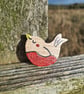 Red robin pin, Robin jewellery, Hand painted robin gift for mum, Friend gift - Image 4