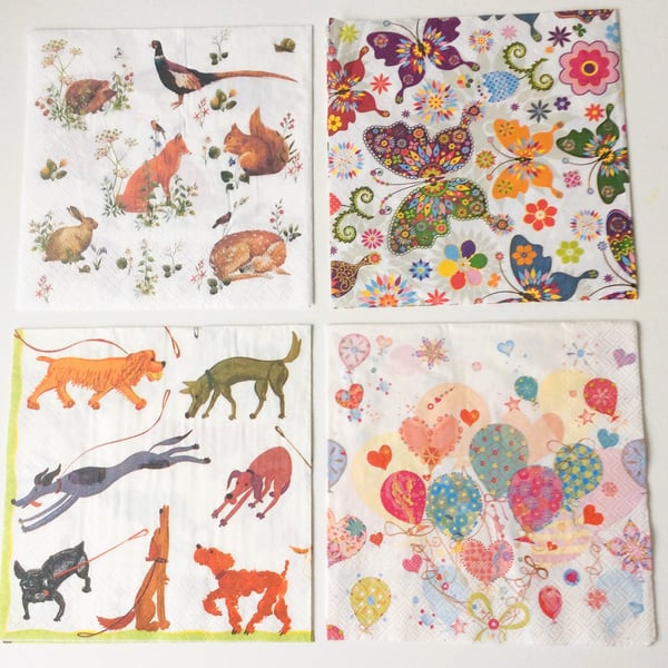 Mixed Design Napkins for Decoupage (Bundle B)