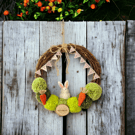 Handmade easter bunny wreath pompom wreath willow wreath 