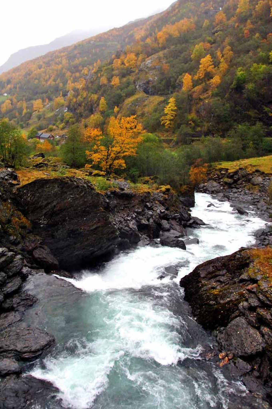 Waterfall Flamsdalen Valley Flam Norway Photograph Print