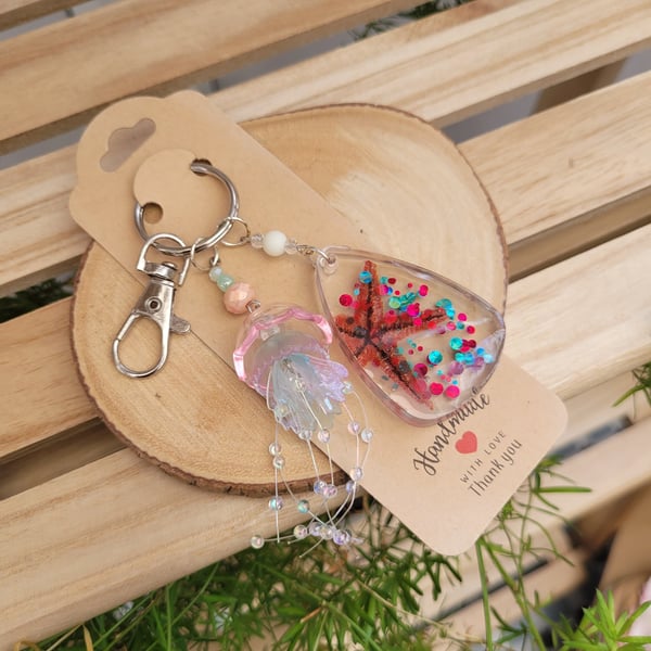 Resin Jellyfish Bag Charm 